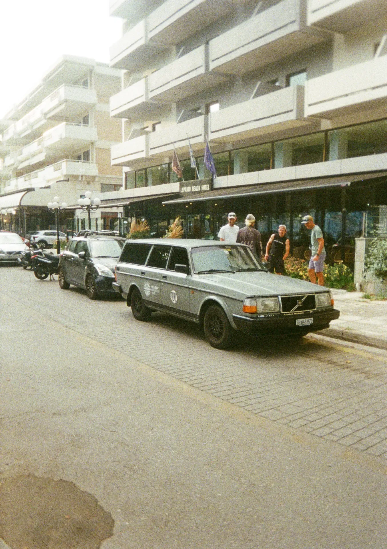 Marc Büchel's Volvo at the finish of Hellenic Mountainrace in Nafpaktos, Greece.