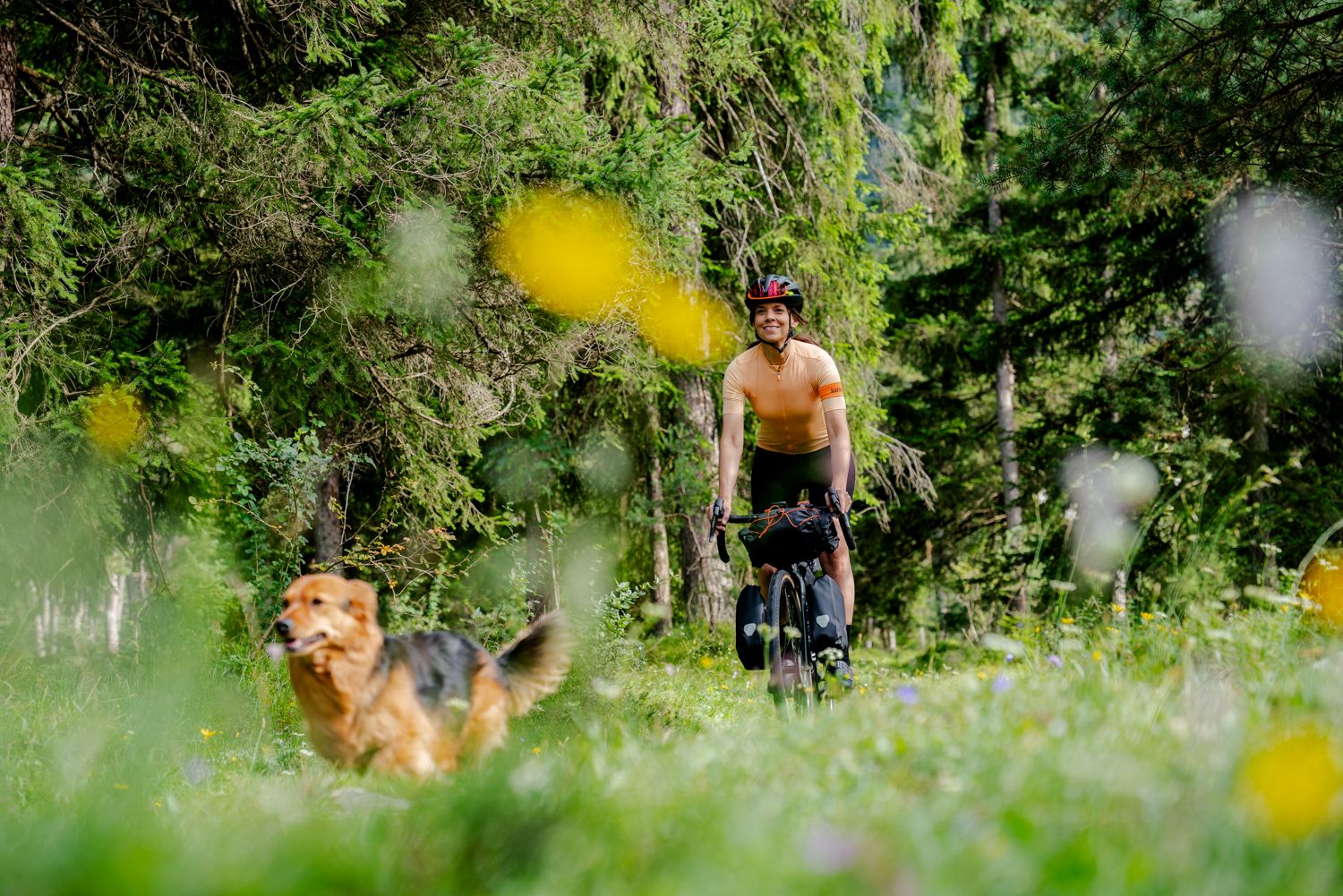 With this in mind: Happy cycling! Bikepacking symbol image.