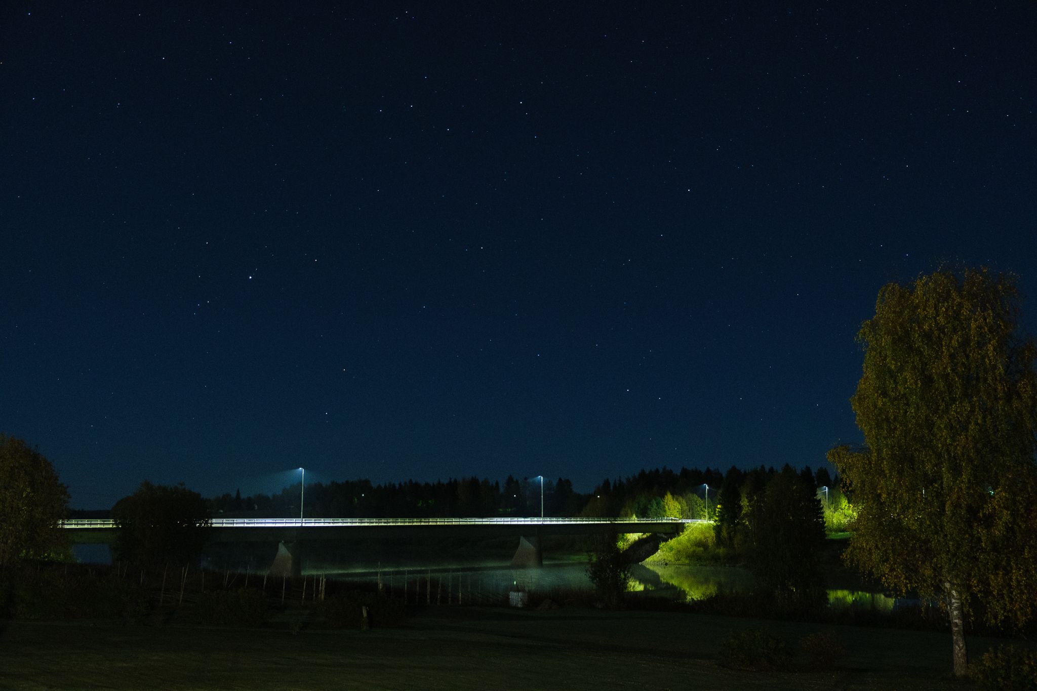 Clear night skies and thousands of stars during the night in Finish Lapland.