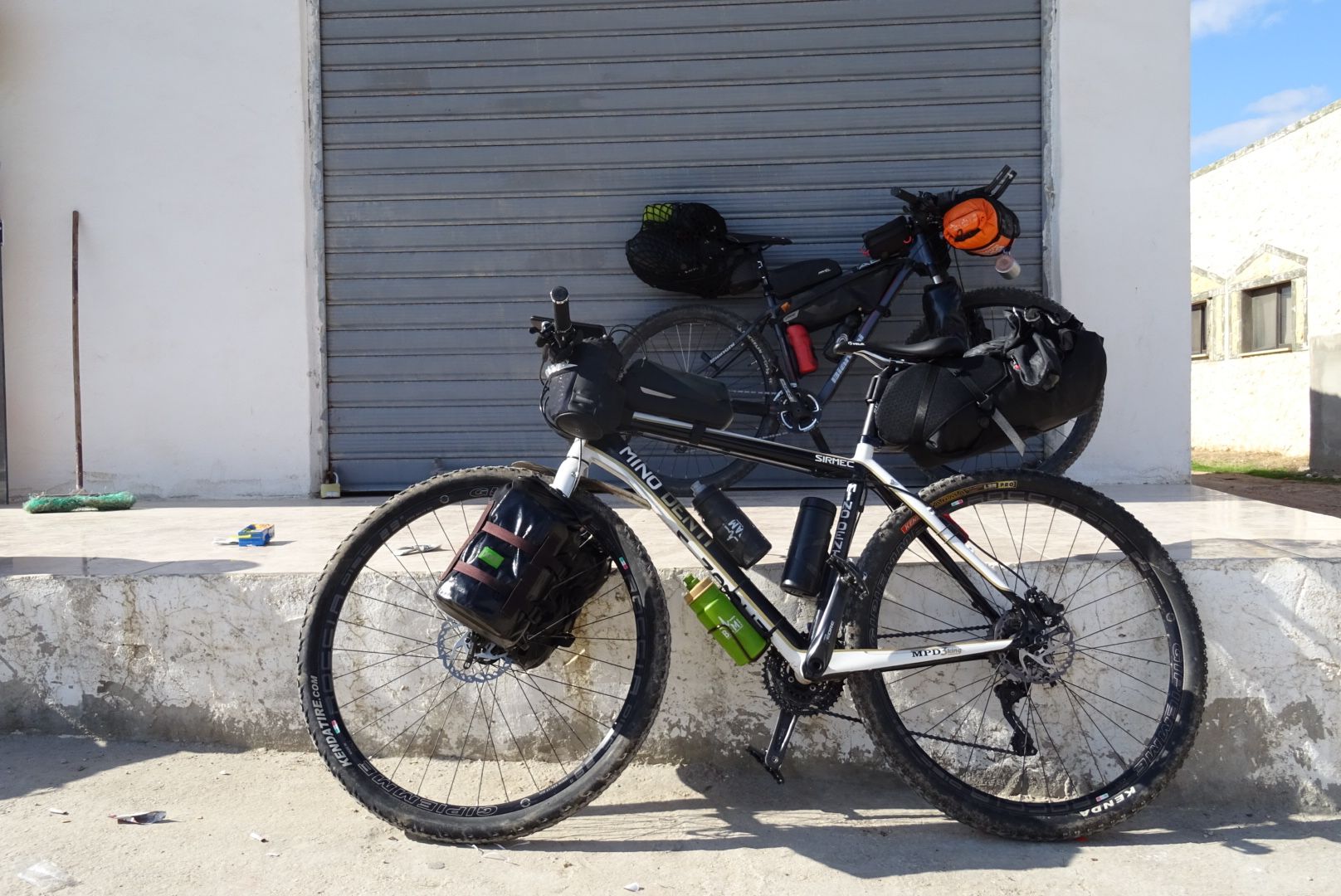 The bikes ready for departure in Amman, Jordan