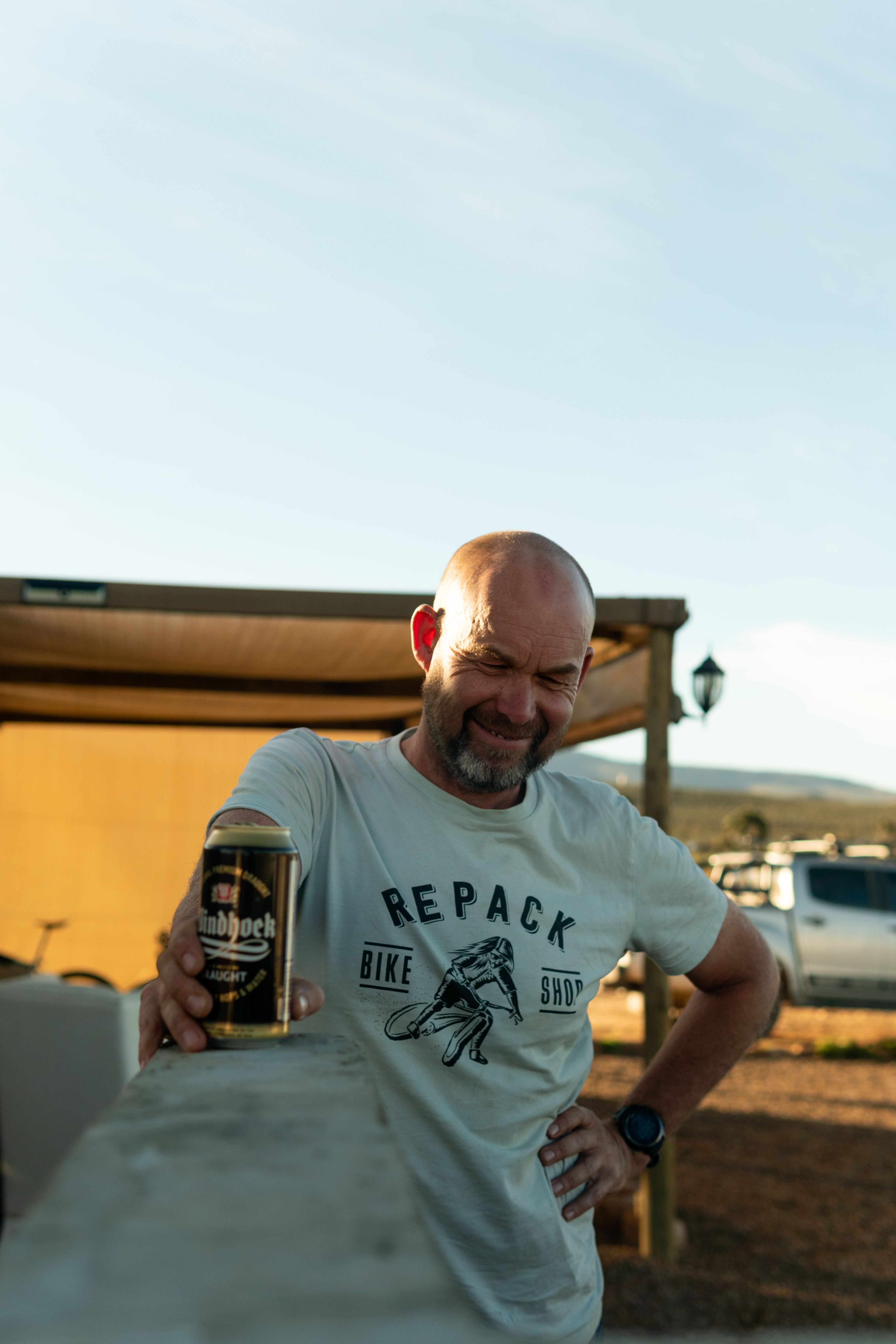 Bas relaxing during our Braai in the Tankwa Karoo