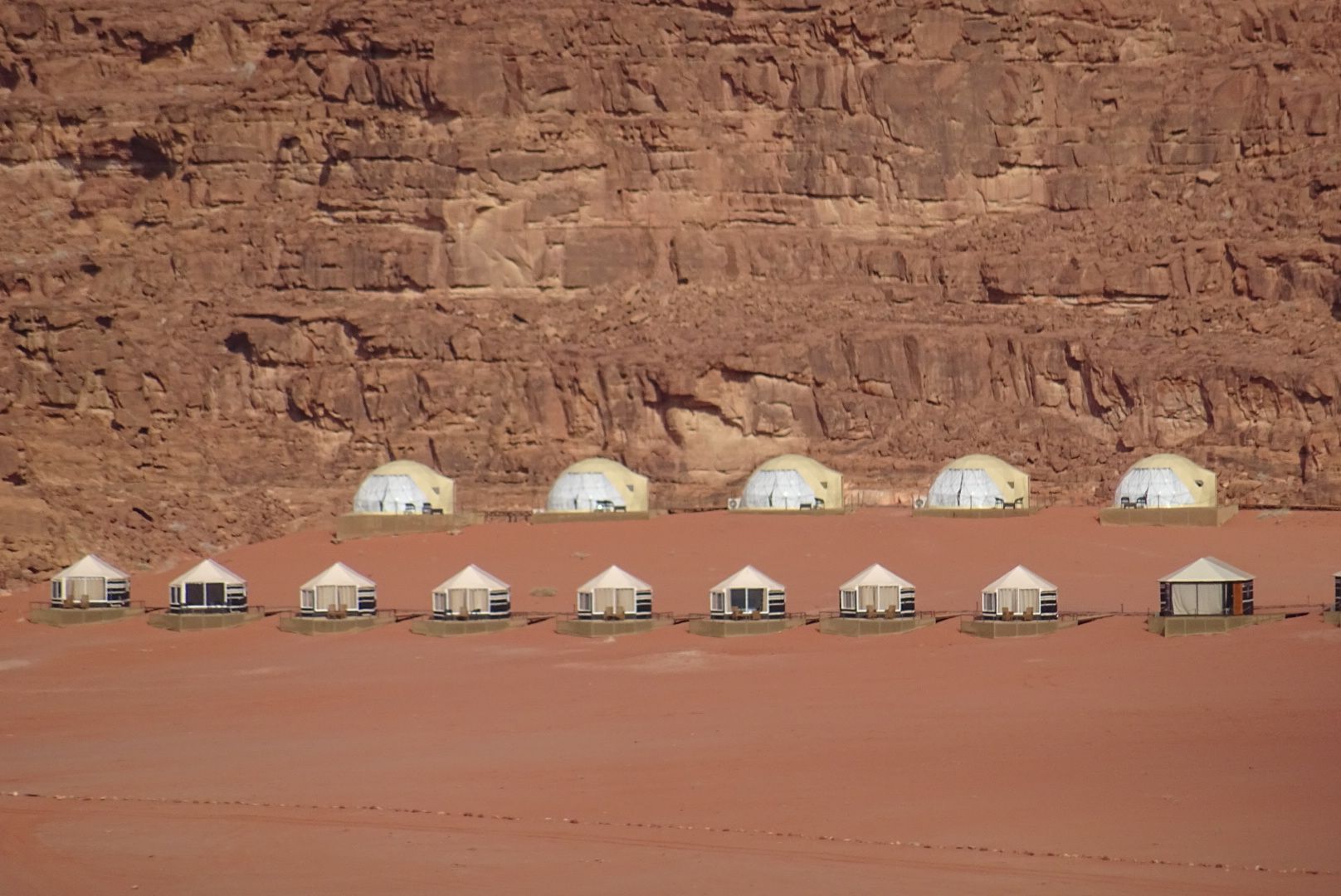 Desert camps in the Wadi Rum desert in Jordan offer great accomodation while bikepacking!