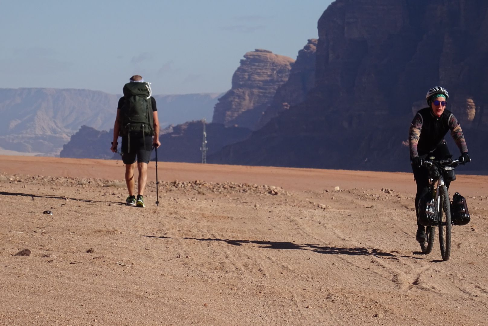 While bikepacking in Jordan you will also encounter hikers.