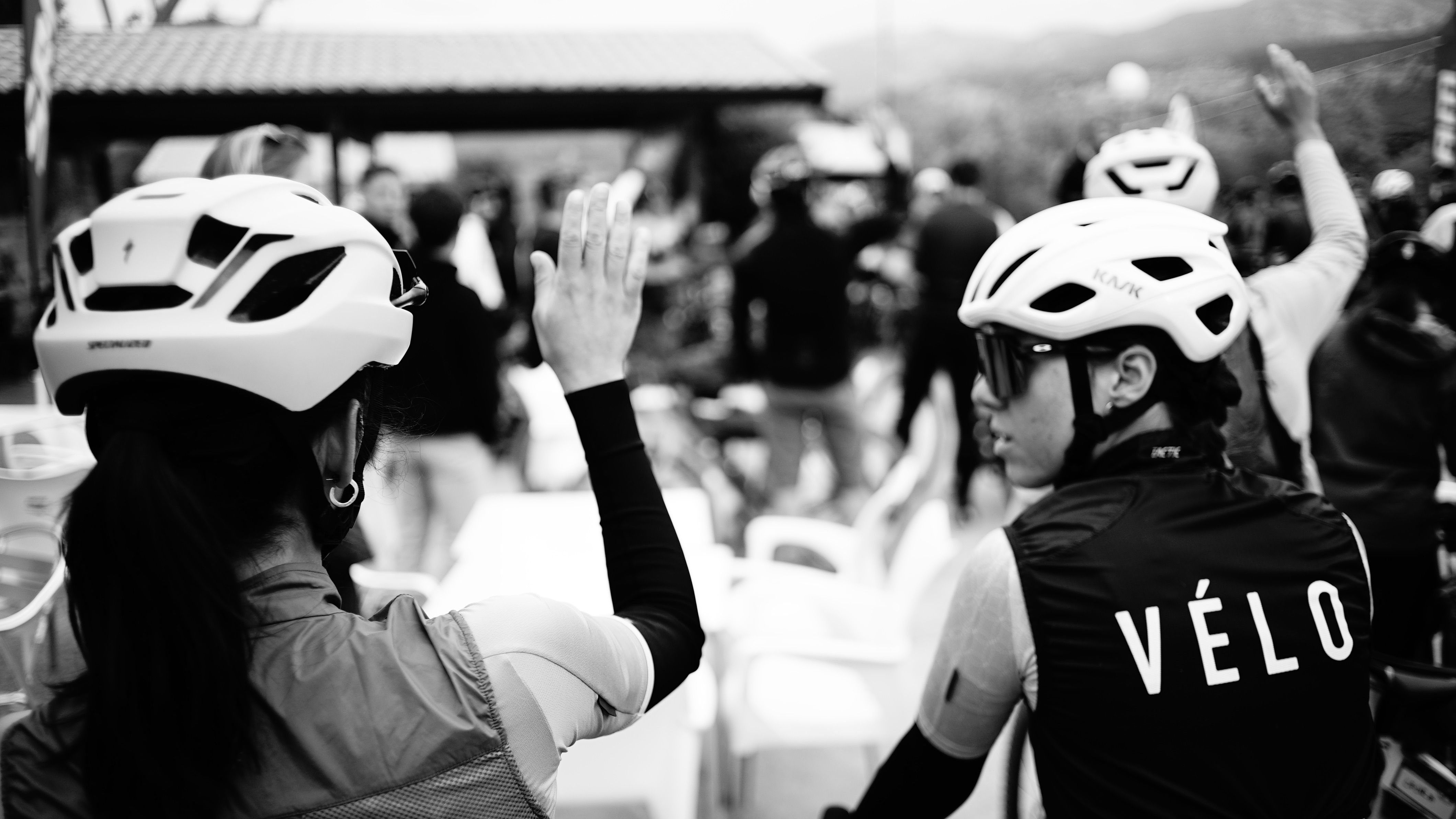 Good vibes at the startline to the Blind Bash at Border Bash Aragon Gravel Camp.