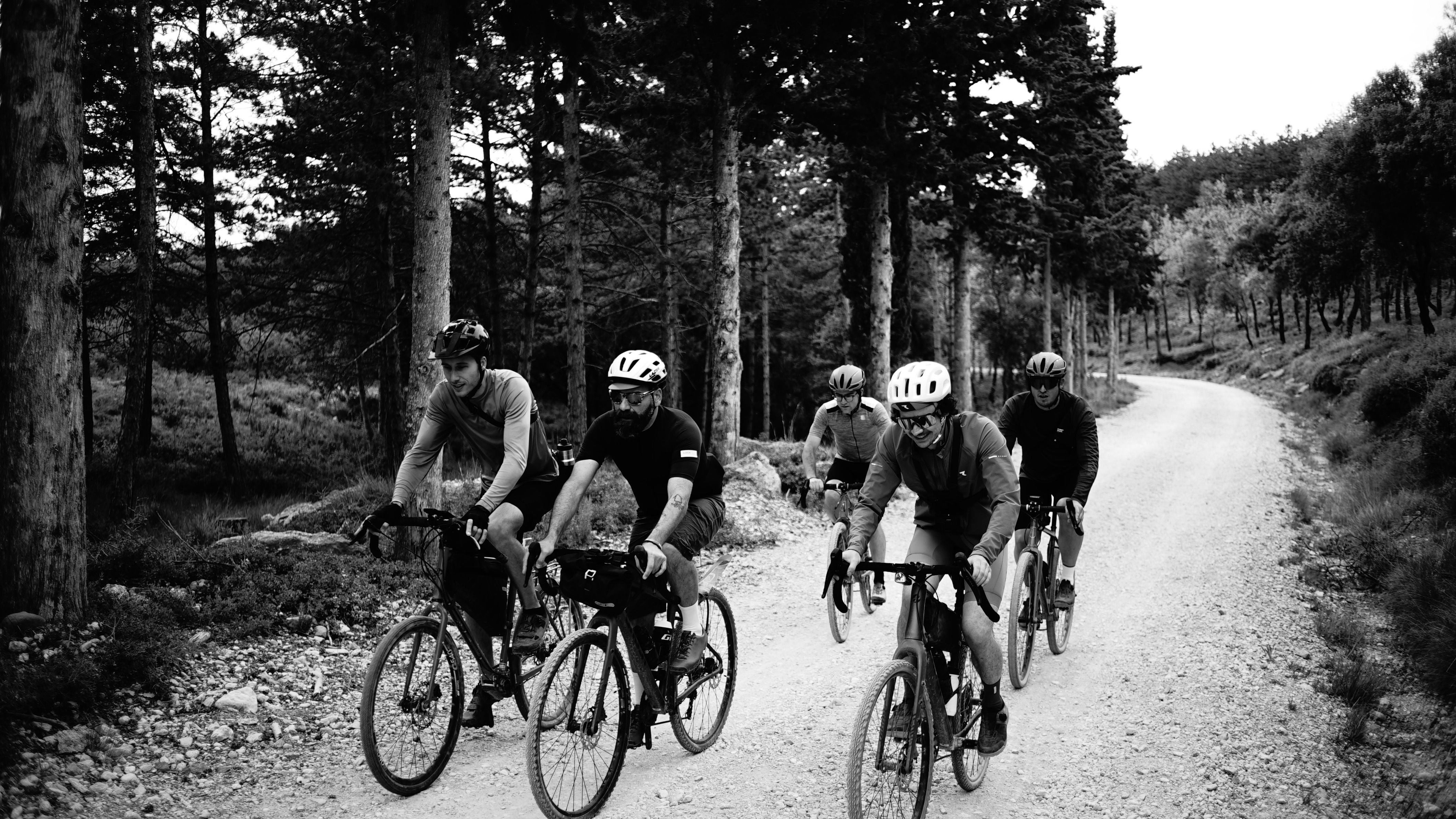 The party Grupetto had all the fun riding gravel bikes at a social pace in spain during the Border Bash Aragon.