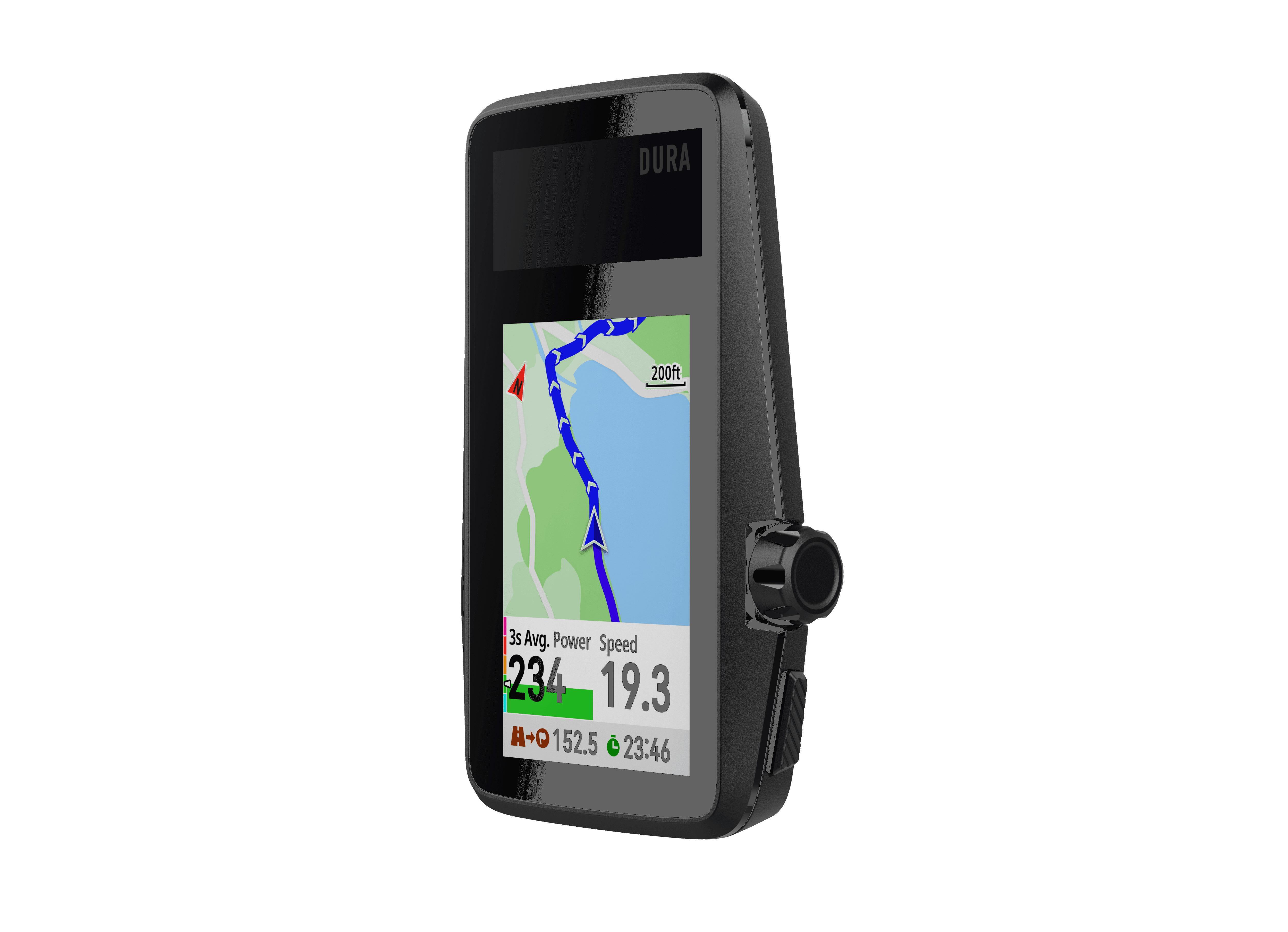 The DURA has a dial button and one normal button. That's it. You don't need the touchscreen to use the device, the touchscreen makes it possible to swipe screens etc.