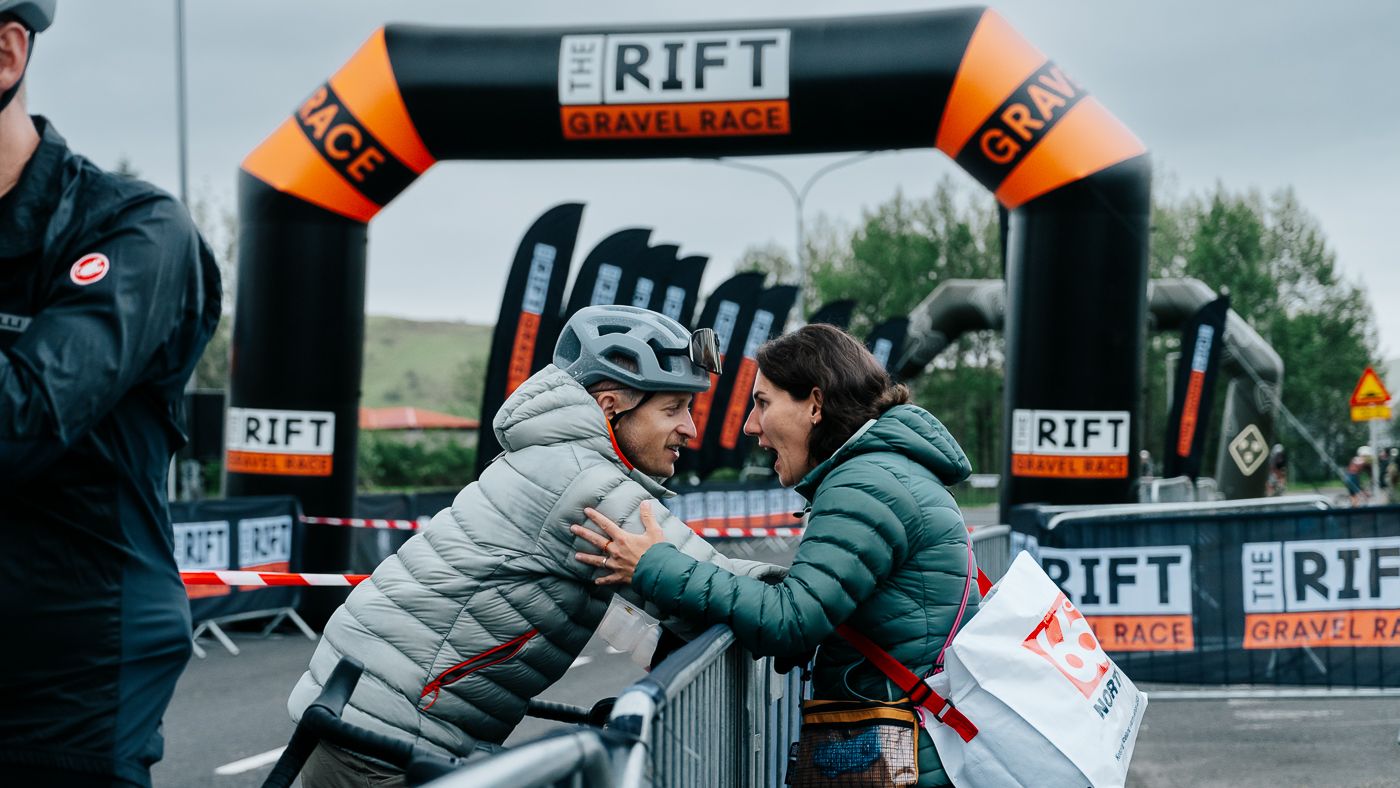 Christoph nervous at the start of THE RIFT Iceland Gravel race.