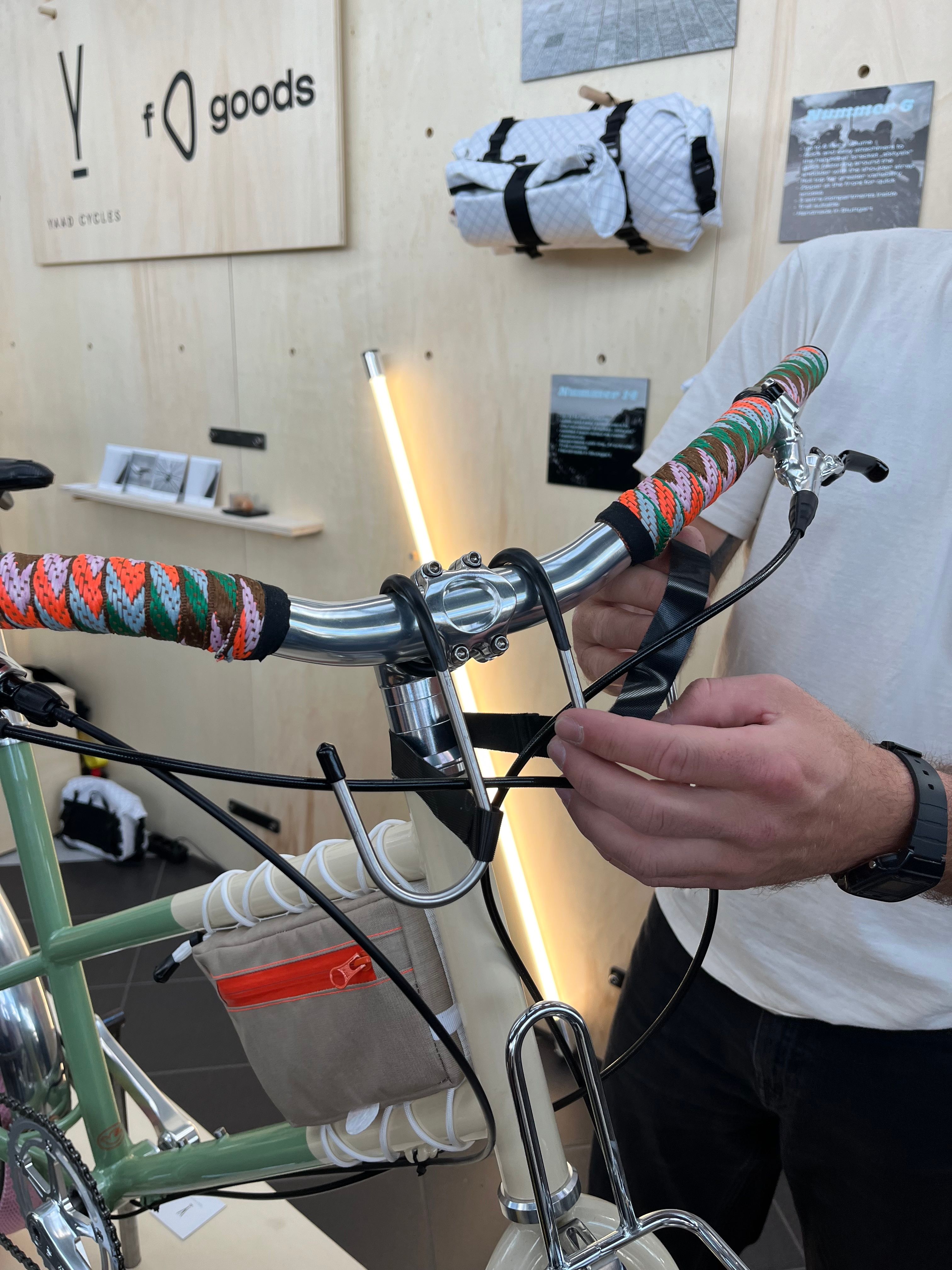 The Steel Tube is like a mini frame attached to your stem to which the Fo.Goods handlebar bag gets fixed!