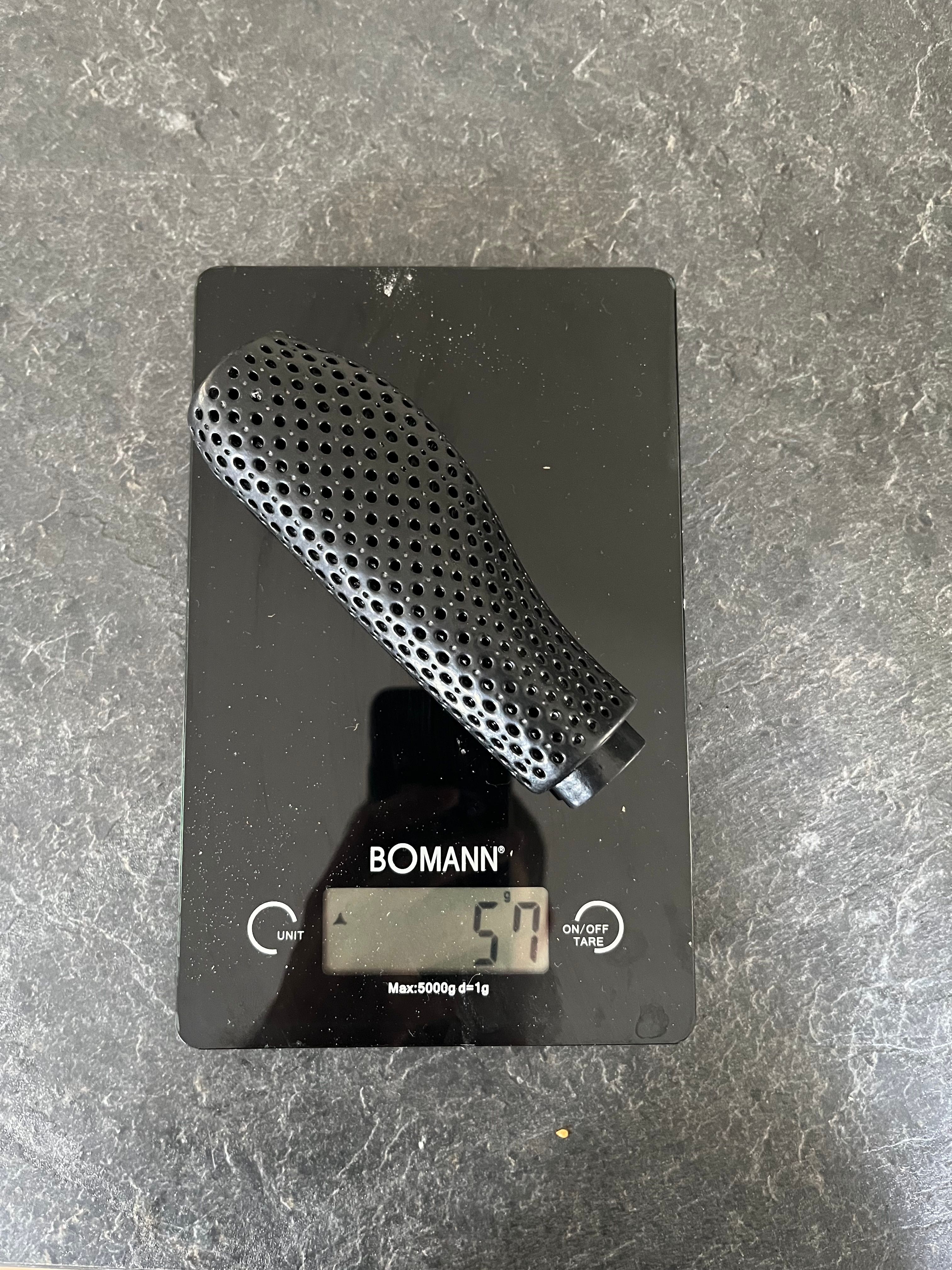 The Posedla 3D printed MTB grips come in very light.