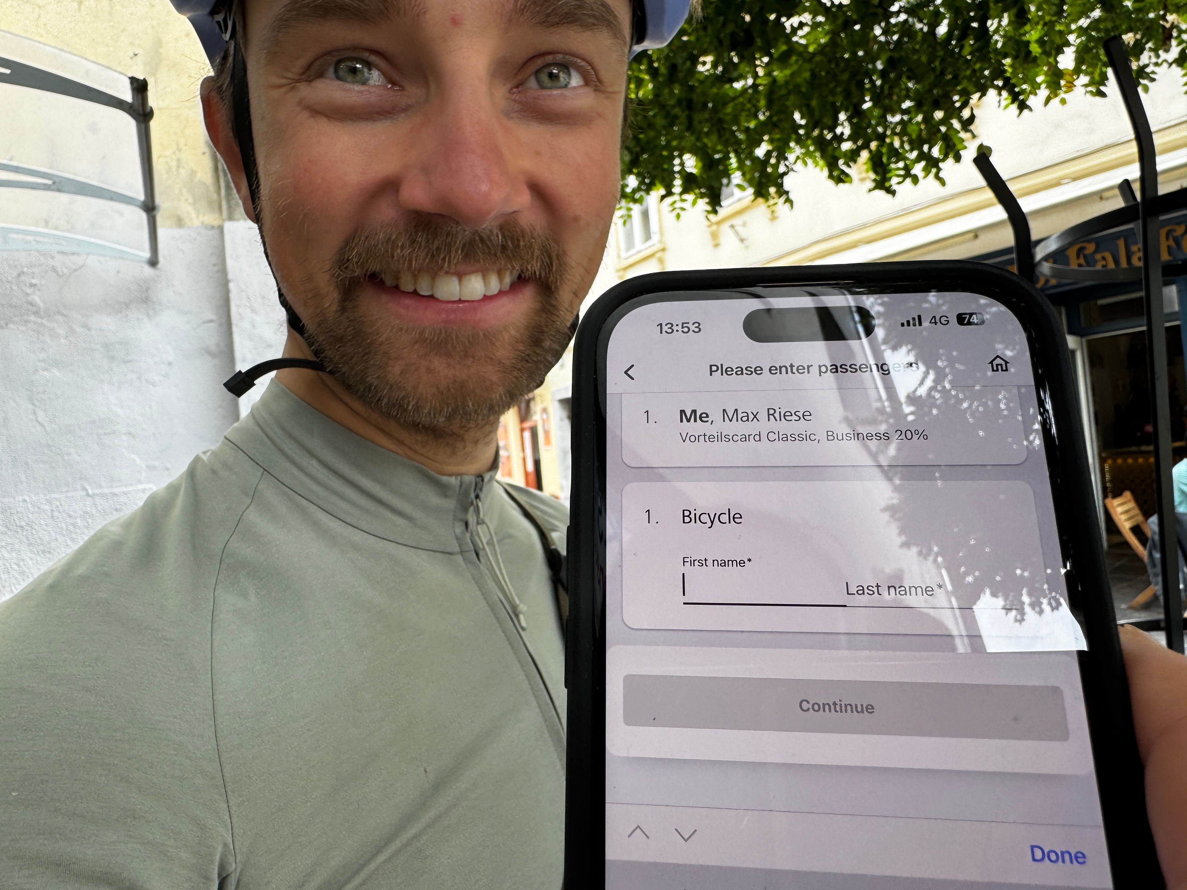 Of course my bike has a full name! Booking a train while traveling with a bike...