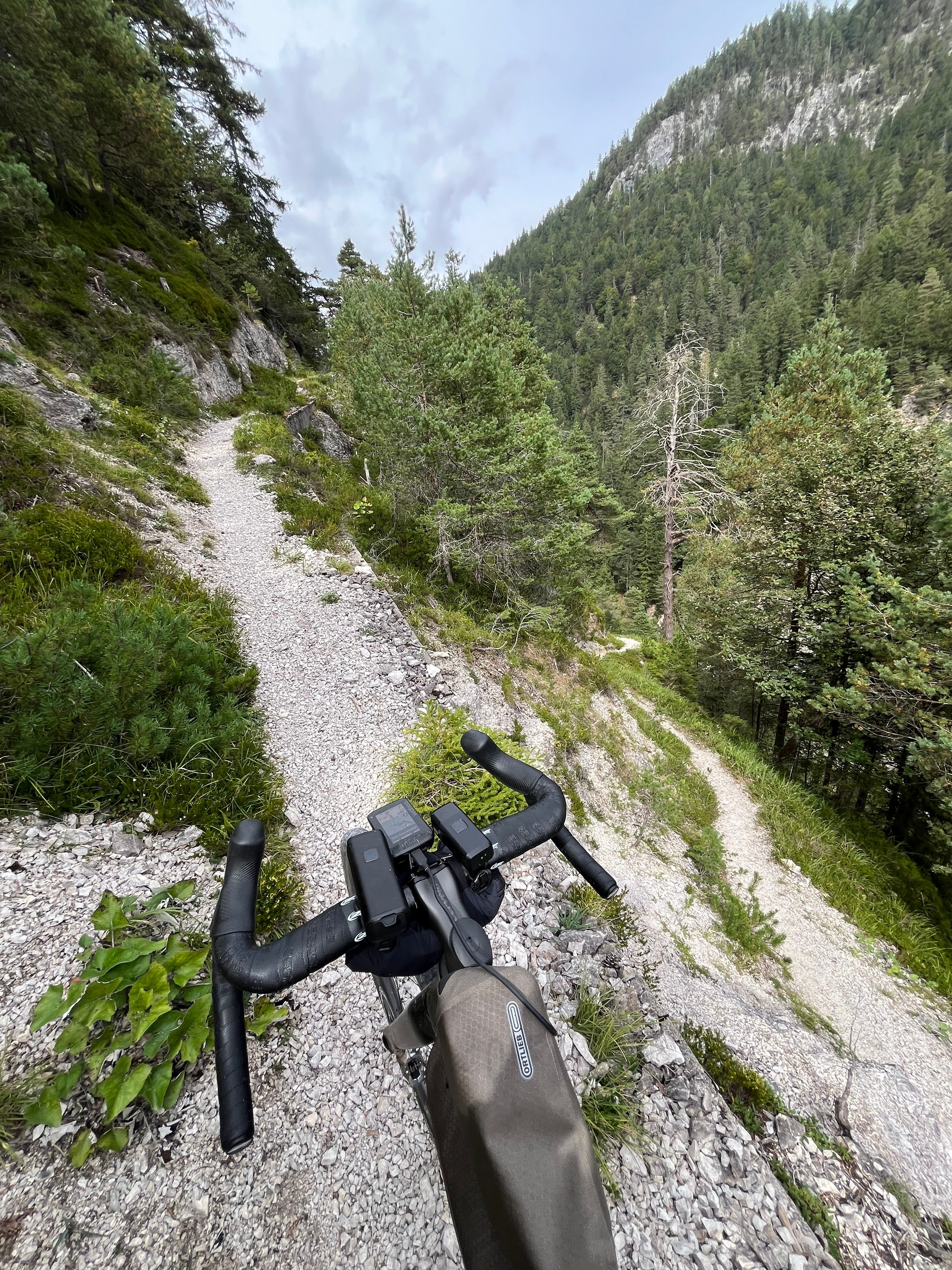The path up to the Dolinzaalm was exposed and strenuous with the bike on my shoulder. Sneak Peaks was an adventure.