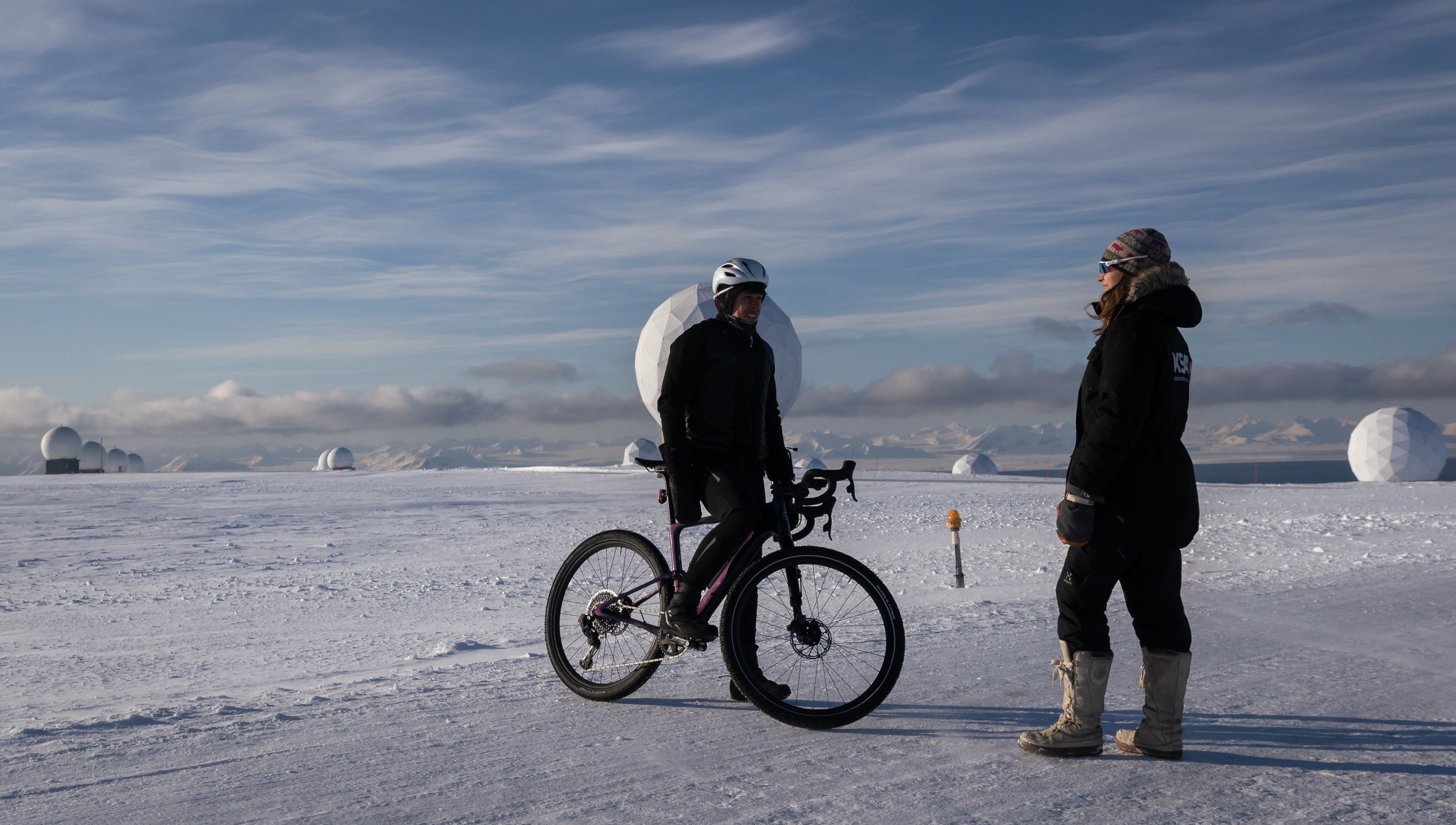 KSAT Antennas are an impressive sight in the arctic