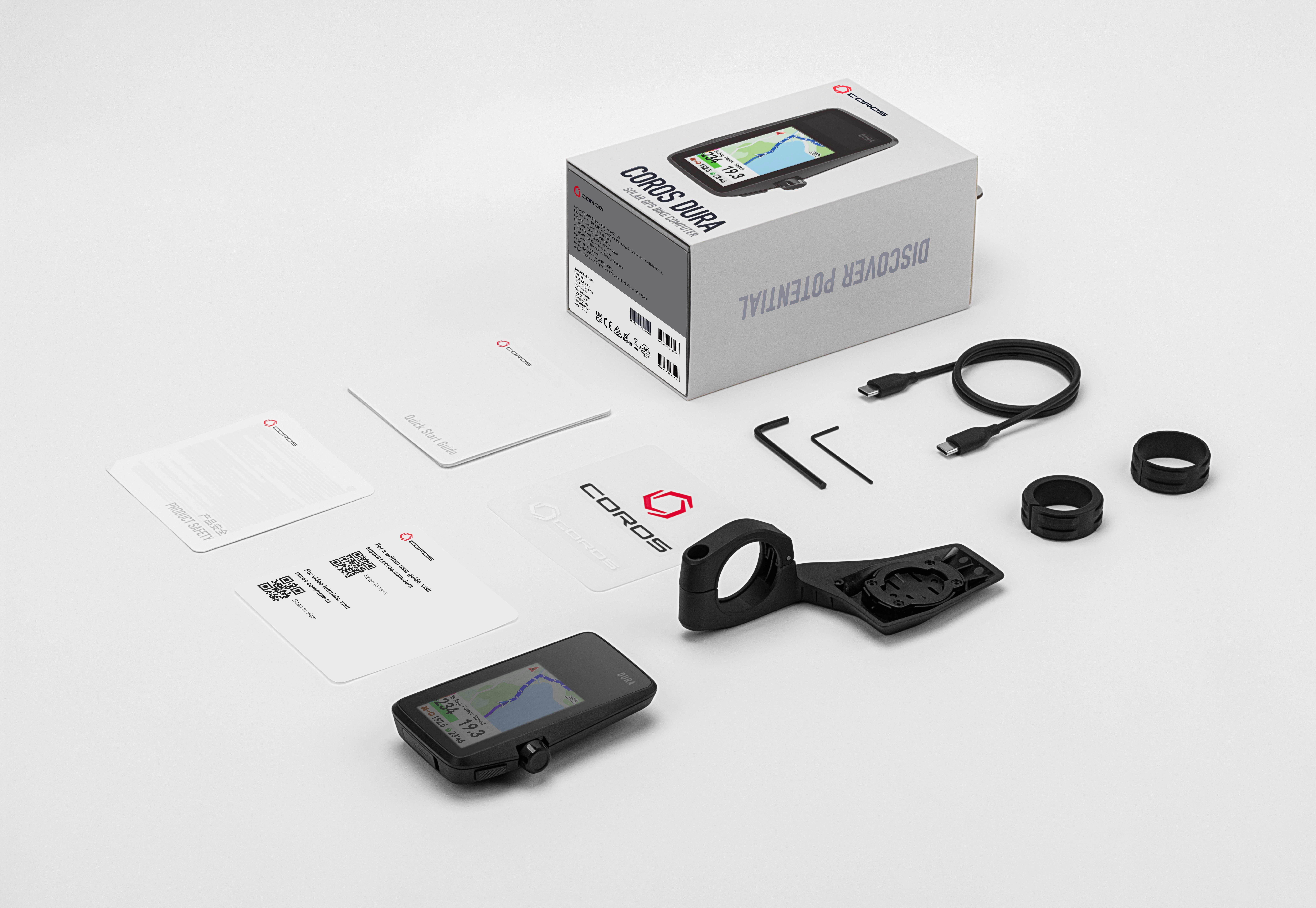 The Coros DURA packaging and all it's details.