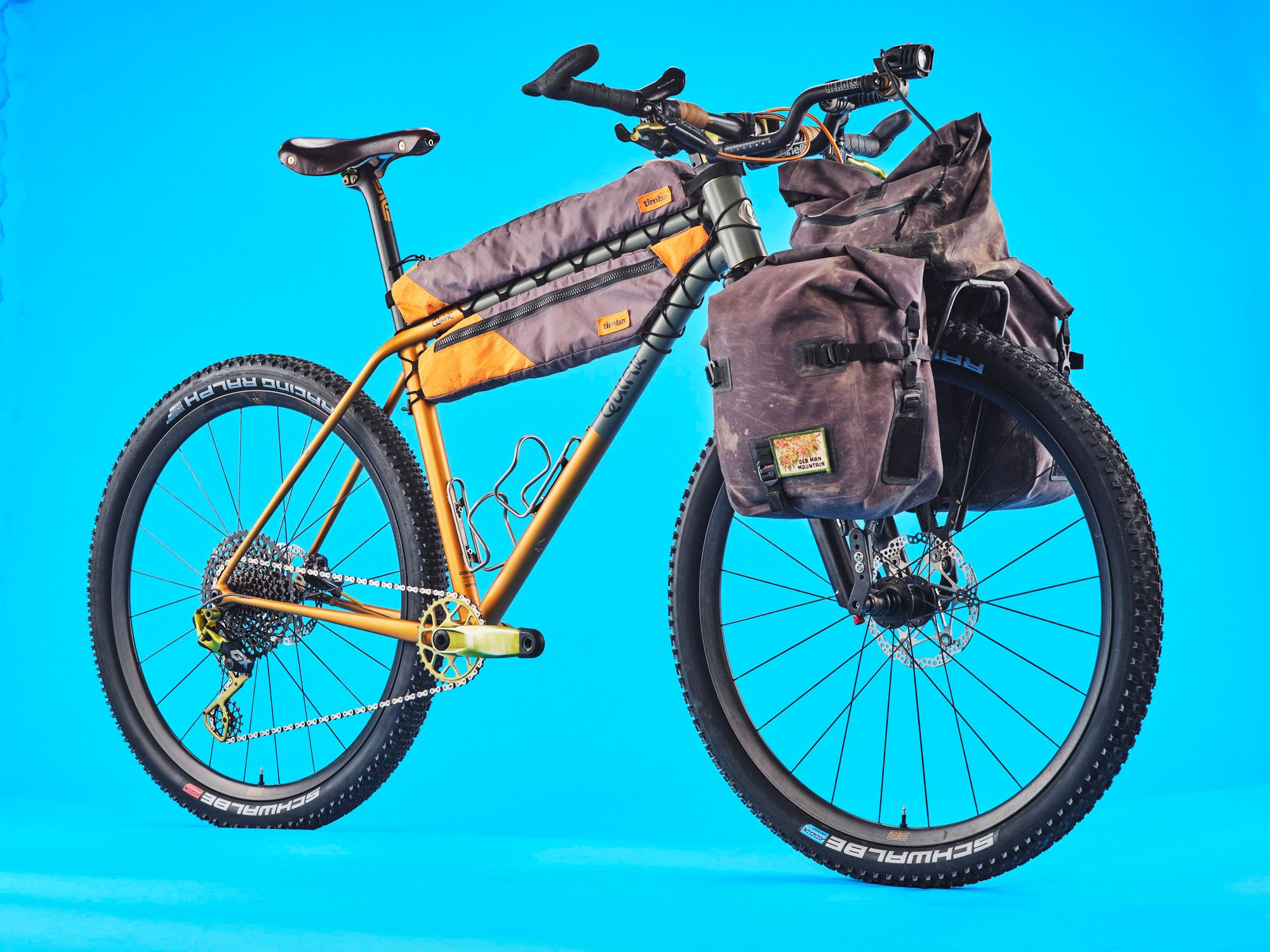 The Quirk Cycles Superchub Mountainbike of Jon Woodrof for the Hellenic Mountainrace.