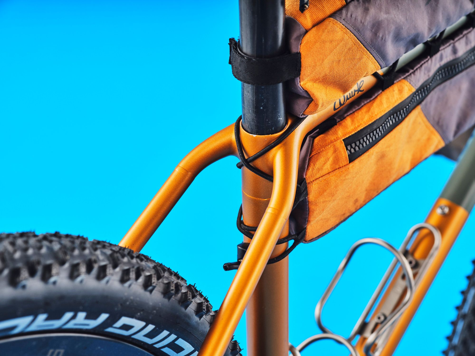 Custom 3D printed Stainless seat tube junction from Quirk Cycles at Bespoked show..