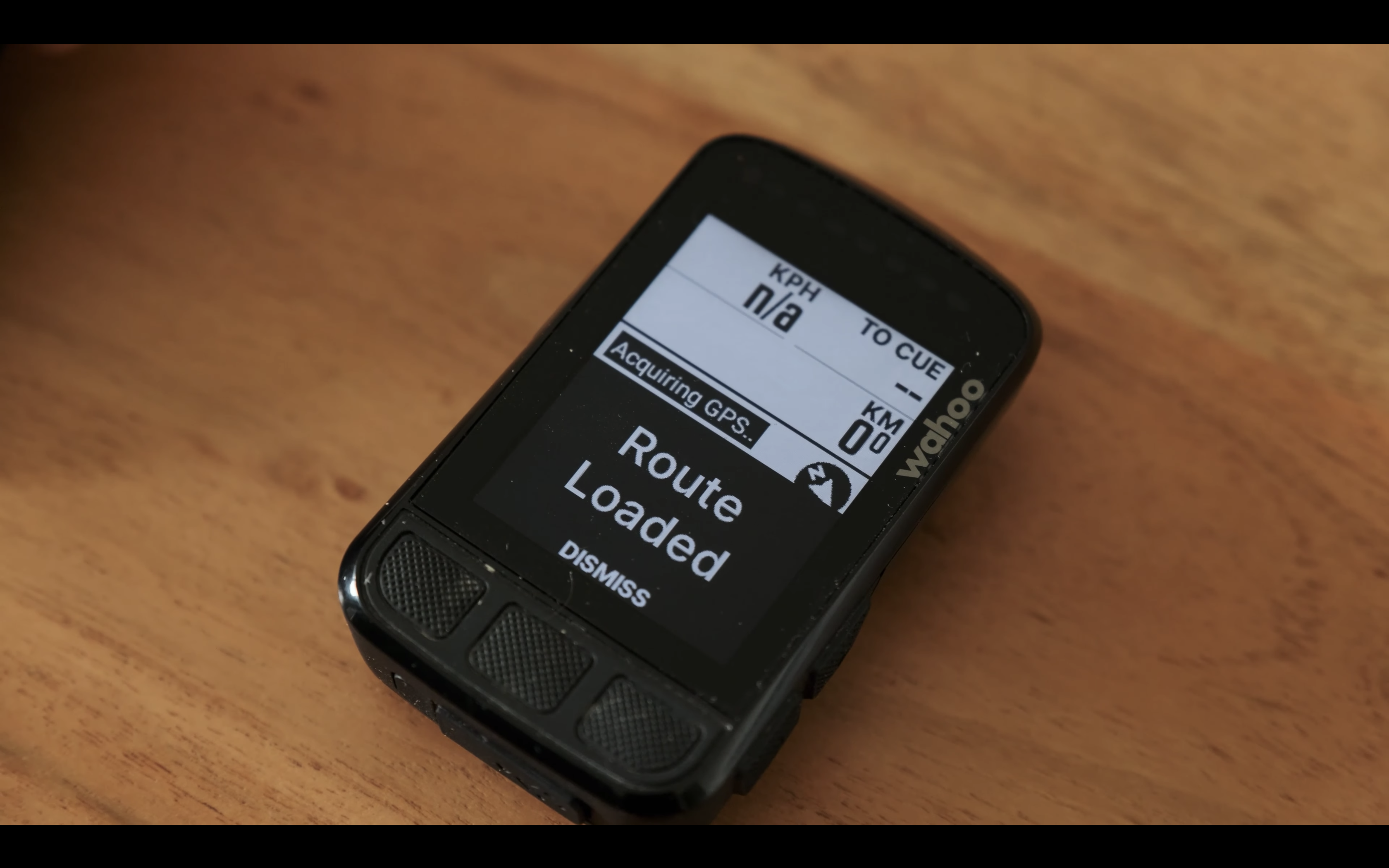 komoot routed loaded on wahoo device