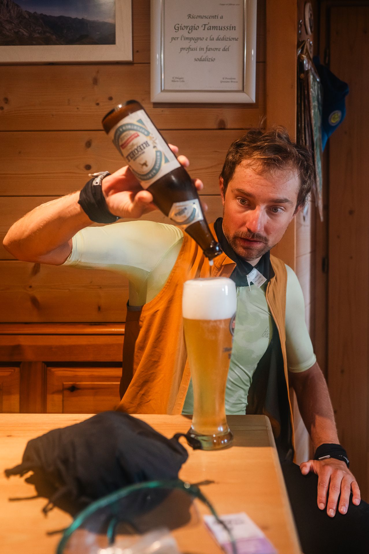 I finally got my non-alcoholic beer at the Rifugio Marinelli. Sneak peaks in luxury mode.