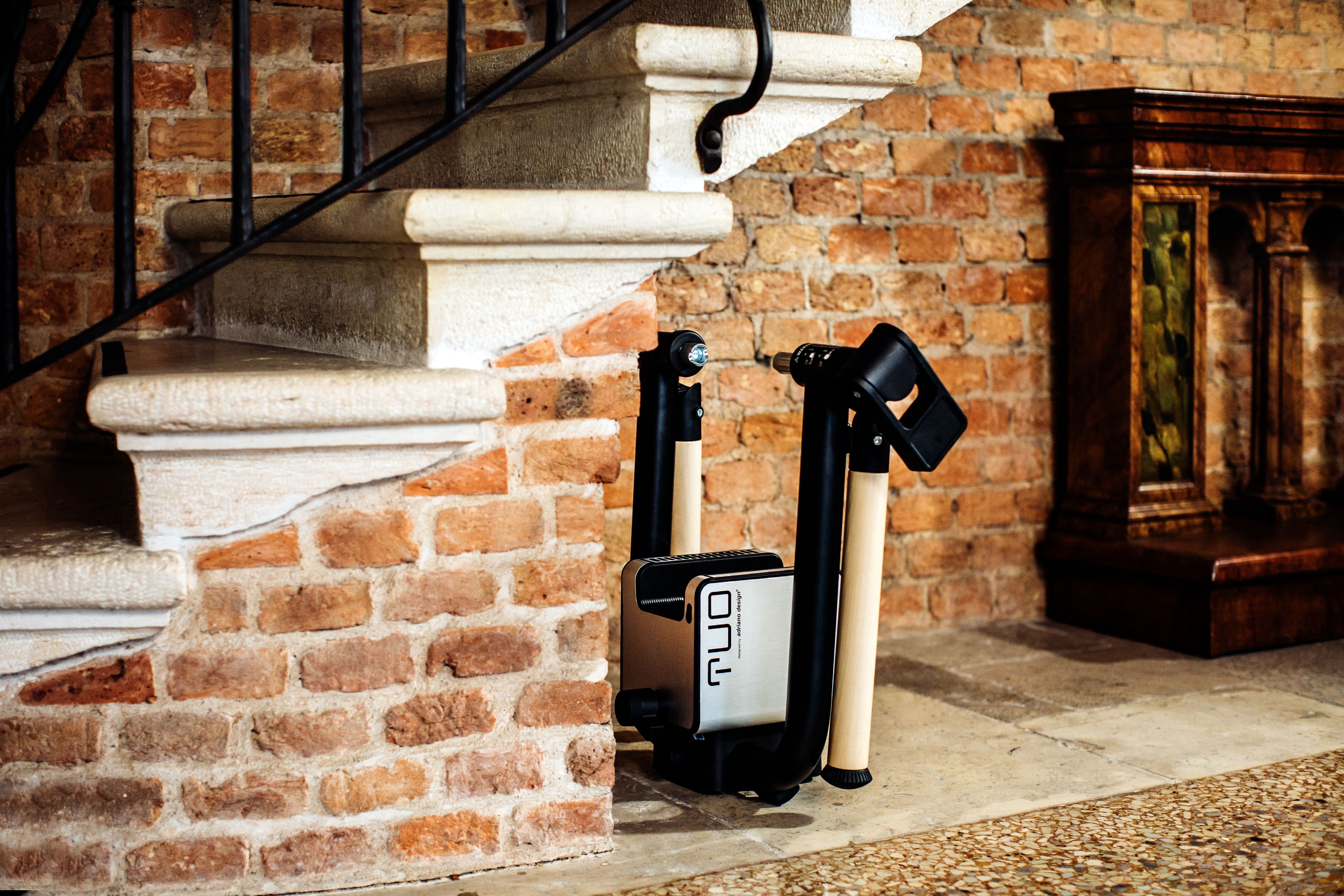 The TUO Clip-on indoor cycling trainer is easy and quick to stow away.