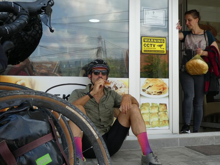Balkan bakeries offer amazing food for cyclists.