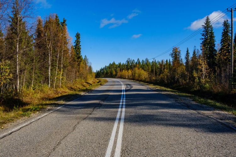 Finlands roads are virtually empty in fall. Cycling in complete silence through Lapland.