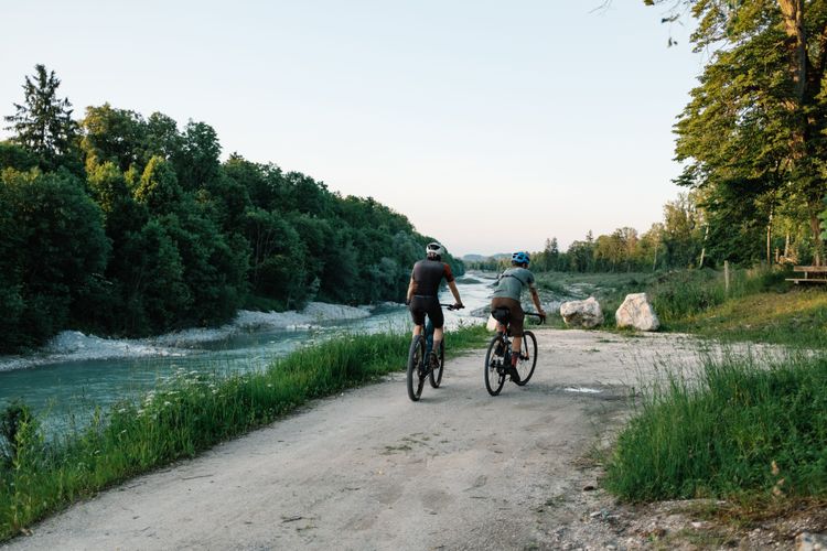 Back over the cycling path along the Saalach River. A must do ride for cyclists visiting Salzburg.