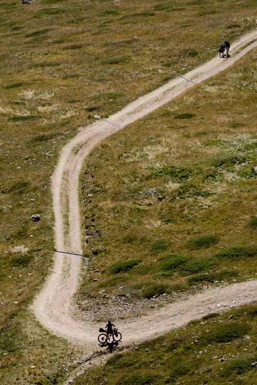 Worth taking a break and looking at switchback heaven in Swiss National Park on your gravel bike.