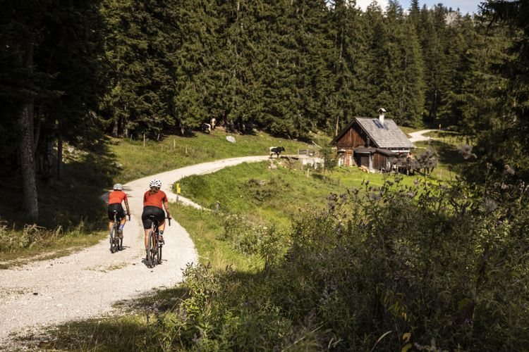 The Rossmoosalm is a gorgeous alpine hut in the Salzkammergut region and great for gravel cycling.