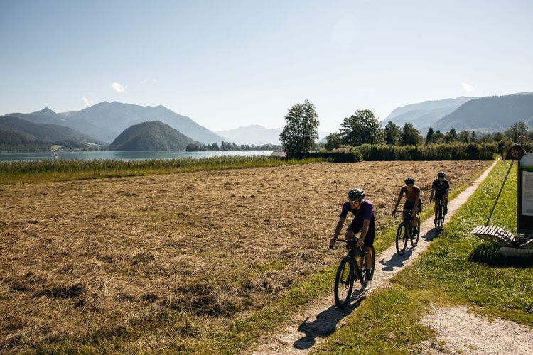 Fantastic path for gravelbikes along the Wolfgangsee lake in Salzburg.