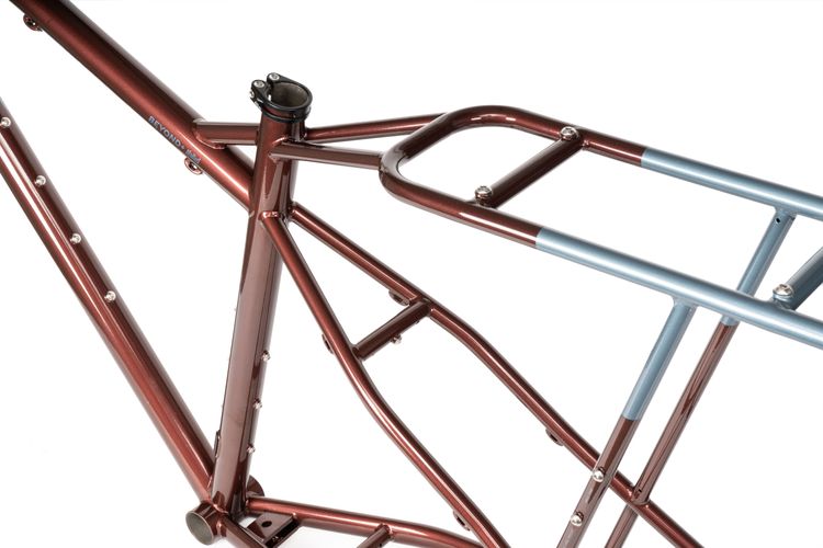 The rear rack is integrated into the frame of the Bombtrack Beyond+ Midtail bike.