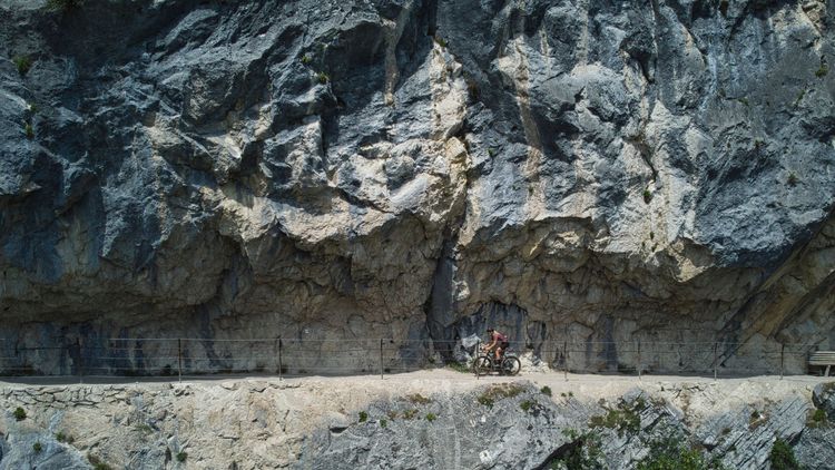 The “Ewige Wand” trail on a gravel bike