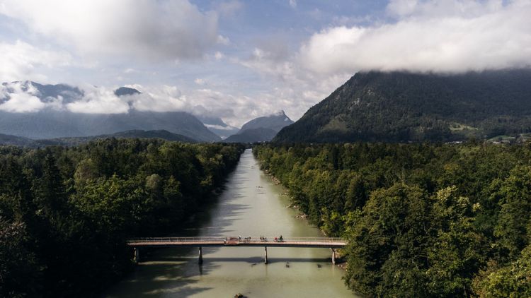 The Saalach river is one of the largest on the WOSSA Bikepacking route.