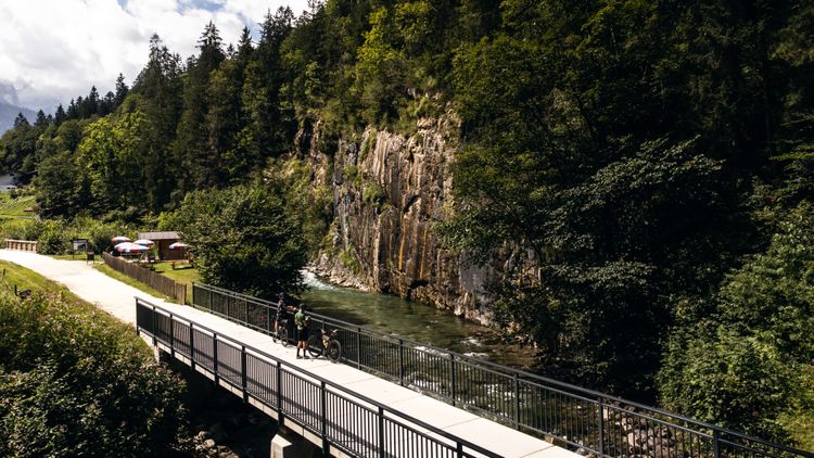 The Königssee Ache is an impressive mountain river in Bavaria on our bikepacking adventure WOSSA.