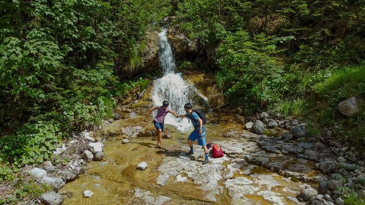 Waterfalls in the Kitzbühel Alps are a natural spectacle and provide refreshment for cyclists.