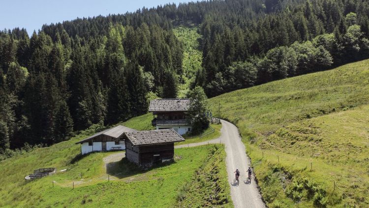 The climb to Penningberg in the Kitzbühel Alps is hard but rewards with stunning views for bikepackers.