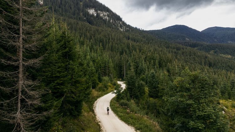 Die panoramareichen Schotterstraßen oberhalb von Gosau sind perfekt zum Radfahren.