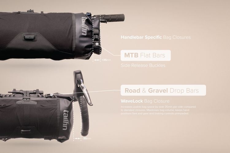 difference between Tailfin Bar Bag dropbar and flatbar closures