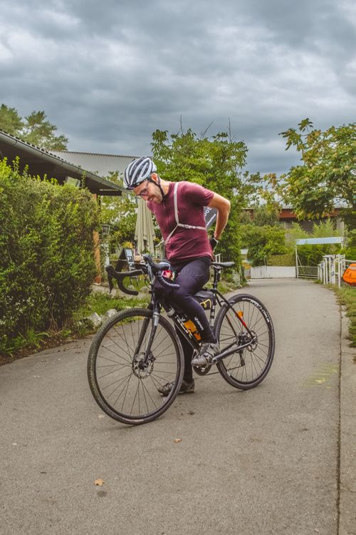 3rd place Transcontinental Race finisher Tim de Witte at The LOOP Gravel Event in Vienna.
