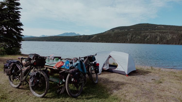 Canada is the land of lakes. Bikepacking and wild camping with a view!