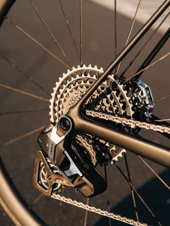 SRAM RED XPLR E1 is the lightest groupset available at the moment and thx to UDH compatible with the Cervélo R5.