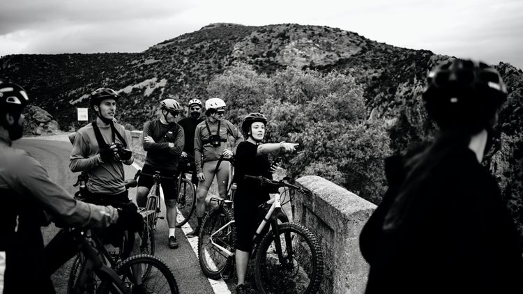 Groups of all levels of gravelbikers with cameras and in a good, social spirit can be found at gravel camps like the Border Bash Aragon in Spain - Ryan Le Garrec