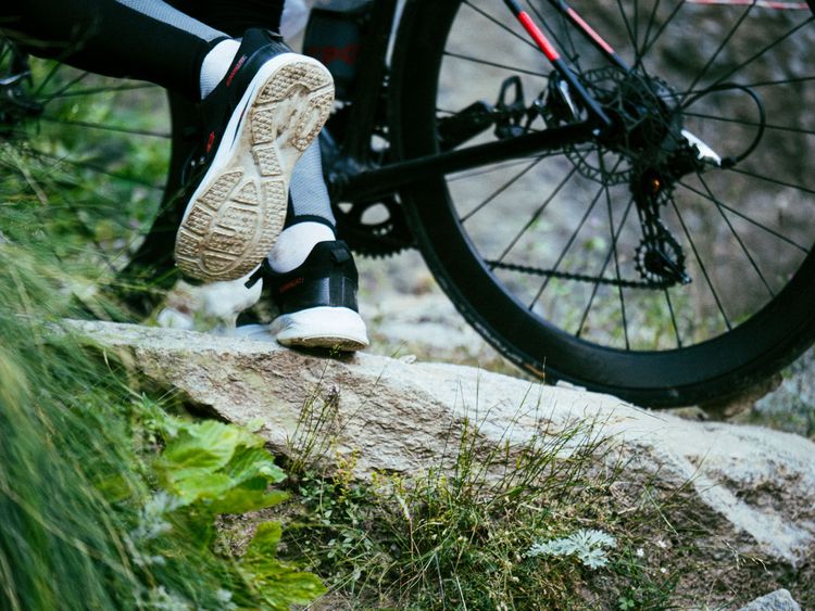 To succeed in an ultra race like VIA participants need to get creative. In this case sneakers bought for a hike-a-bike.