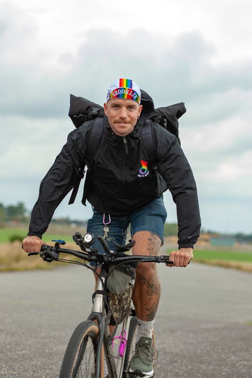 Allan Shaw riding his bike