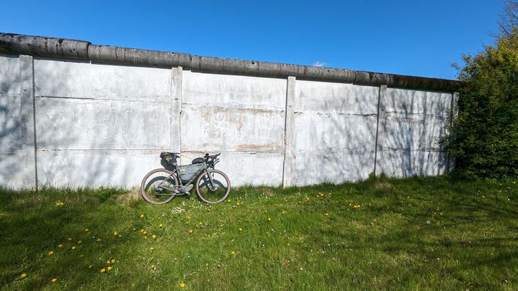 Gravel bike on the german wall. Cycling the iron curtain trail.