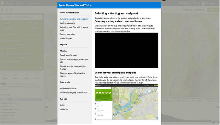 Pro Tip - for komoot route planner