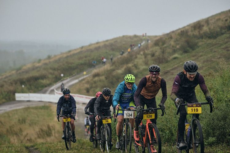 Gravel bikes have originated from races that incorporate rough gravel roads like unbound. This picture is from KOM Berlin