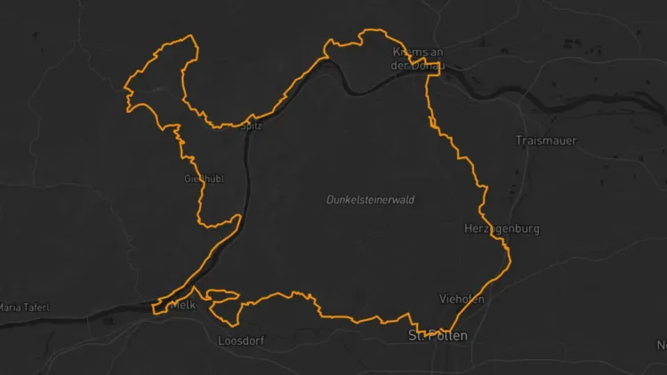 Grevet nummer 3 auf der Karte von Wien in die Wachau mit dem Gravelbike.