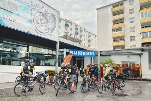 Lemur bike shop in Graz hosting gravgrav, The Lynx Trail Social ride for gravel cyclists.